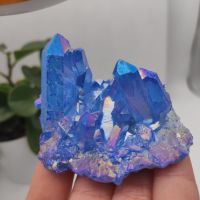 1Pcs 50-80G Natural Blue Angel Aura Crystal Cluster Electroplating ไทเทเนียมเคลือบควอตซ์ Cluster Stone Healing