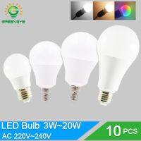 [Super bright bulb] 10ชิ้น/ล็อตหลอดไฟ LED โคมไฟ E27 E14 220โวลต์240โวลต์ RGB Led สมาร์ท IC พลังงานจริง24วัตต์20วัตต์18วัตต์15วัตต์12วัตต์9วัตต์ L Ampada Bombilla