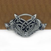 Buckle Club zinc alloy retro WOLF head Celtic jeans gift cowboy belt buckle FP-03742 with 4cm width loop drop shipping