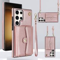 Card Case With Cross-Body Strap lanyard Coin Purse Case Wallet Bag Casing shell Leather Case Cover Cards Cases With Rope Sling For Samsung Galaxy S23 Ultra S23 Plus S22 Ultra S22 Plus S21 FE S20 Plus S10+ S9 Plus Note20 Ultra Note10 Plus N