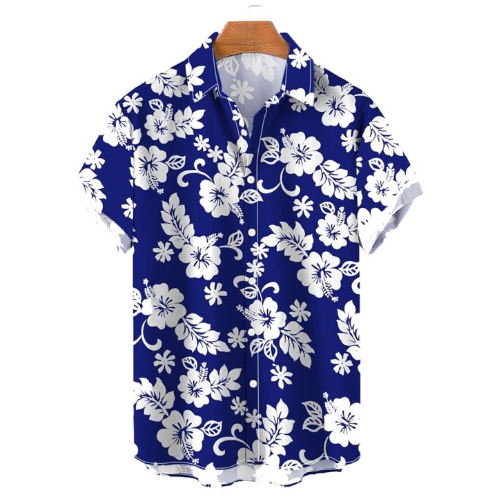 เสื้อ-sablon-bunga-แขนสั้นสำหรับผู้ชายเสื้อขนาดใหญ่เครื่องแต่งกายสีขาวลายดอกไม้เสื้อผ้าแฟชั่นเกาหลีเสื้อฮาวายชาย