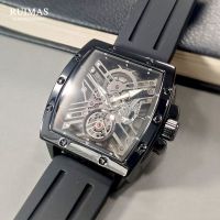 RUIMAS rui company 2022 men hollow-out the barrel type waterproof watch ten locomotive male square watch table --nb230710☸☸◘