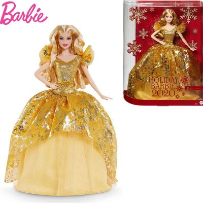 วันหยุด Barbie 2020สีบลอนด์28ซม. ตุ๊กตาแฟชั่นของเล่นเด็กหญิงตุ๊กตาน่ารักของเล่นสะสมของขวัญคริสต์มาสสำหรับเด็ก