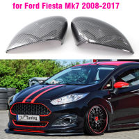 ฝาครอบกระจกมองหลังคาร์บอนไฟเบอร์สีดำสำหรับ Ford Fiesta MK7 2008 2009 2010 2011 2012 2013 2014 2015 2016 2017