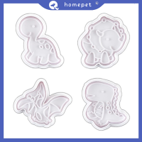 ? Homepet 4pcs ไดโนเสาร์คุกกี้ตัดแม่พิมพ์สำหรับอบแม่พิมพ์ไดโนเสาร์ fondant cakes cutters