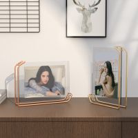 Creative Golden Rose Gold Photo Frame Nordic Light Luxury Style Double Sided Geometric Picture Frame