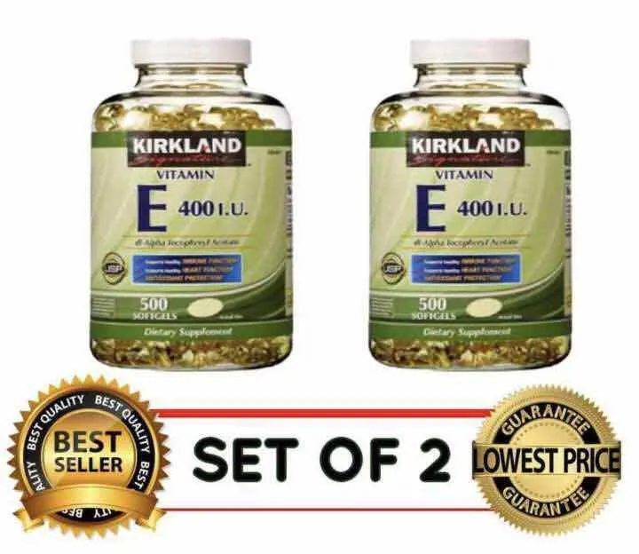 Set of 2 ）kIRKLAND Vitamin E 500 Soft Gel Capsules Lazada PH