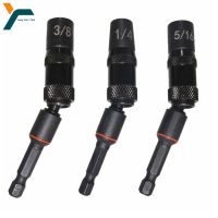 3Pcs Universal Sleeve 1/4 5/16 3/8 Magnetic Socket 1/4 Hex Shank Screw Drill Tip Holder Screwdriver Pivot Variable Joint Bar