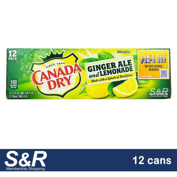 Canada Dry Ginger Ale And Lemonade Soft Drinks (355mL x 12pcs) Lazada PH