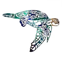 Metal Sea Turtle Sailfish Scaleph Ornament Beach Theme Wall Decoration Hanging for Indoor Room