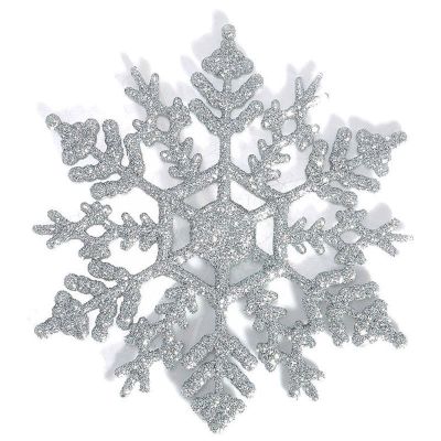 12 Pcs Glitter Snowflake Christmas Ornaments Xmas Tree Hanging Decoration