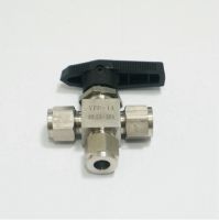 304 Stainless steel Tee 3 Ways Compression fitting shut off Ball Valve 915 PSI PN 6.4 Fit For 3/8" inch O/D Tube