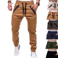 ♈●▪ Mens Fashion Casual Pants Drawstring Male Casual Cargo Pants Trousers Size S-4XL