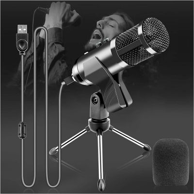ProaStar USB Microphone, USB Plug&amp;Play Computer Microphone, with Tripod Stand, 192KHZ/24BIT PC Condenser Microphone for Recording Streaming YouTube Zoom Podcasting Computer (Black)