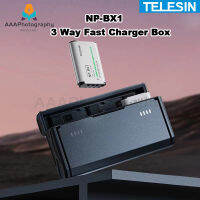 【จัดส่งพร้อม】 Telegin สำหรับ SONY NP-BX1แบตเตอรี่3ทางกล่องที่ชาร์จความเร็วสูงสำหรับ Sony FDR-X3000R ZV-1 RX100 M7 AS300 HX400 HX60 AS300V WX350และอื่นๆ