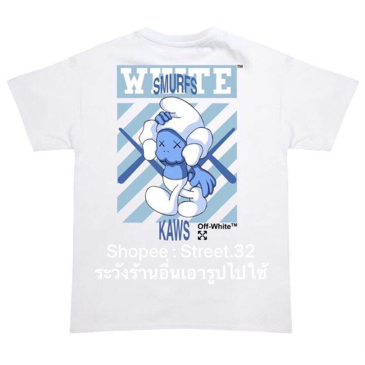 เสื้อเลือกตั้ง-เสื้อยืดแขนสั้น-off-whi-te-smurfss-5xl