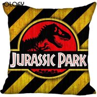 [HOT ZILXQIQILASW 103] ปลอกหมอนสี่เหลี่ยมโลโก้ Jurassic Park แบบกำหนดเองซิปปลอกหมอนขนาด40X4045X45ซม. (ด้านเดียว)