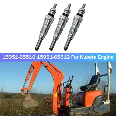 3PCS 15951-65510 1595165510 15951-65512 Engine Heater Glow Plugs 10mm for Kubota Engine D650 D750 D850 D950 D1102 D1302