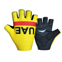 UAE Team Yellow Half Finger Cycling s Guantes Ciclismo Summer Breathable Bicycle Sports Outdoor Racing Bike s