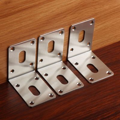 2Pcs Stainless Steel Angle Corner Code Silver/Black Corner Brackets Fasteners Protector Rustproof Stand Furniture Hardware