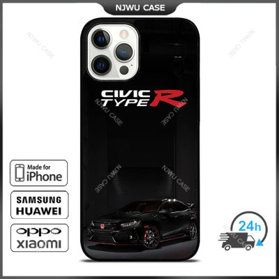Honda Civic Black Car Phone Case for iPhone 14 Pro Max / iPhone 13 Pro Max / iPhone 12 Pro Max / XS Max / Samsung Galaxy Note 10 Plus / S22 Ultra / S21 Plus Anti-fall Protective Case Cover