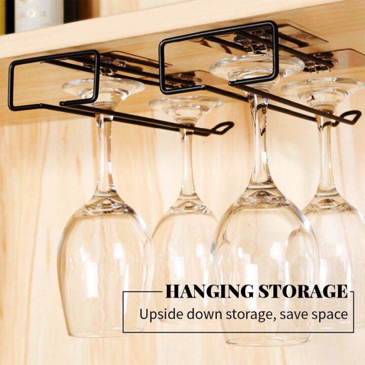 Under Glass Rack Hanging Goblet Paper Holder Stemware Organizer