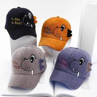 HOT✤☁  Cute Baby Caps Cartoon Dinosaur Kids Boy Baseball Cap Children  Corduroy Adjustable Sun Protection Hat Summer Autumn