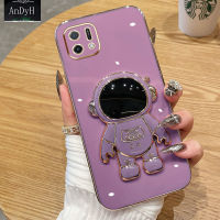 AnDyH 2022 New Design For OPPO A16K A16E Case Luxury 3D Stereo Stand Bracket Astronaut Fashion Cute Soft Case