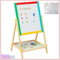 ON SALE Kids Children Wooden Easel 2 In 1 Blackboard Whiteboard Drawing Chalk Board