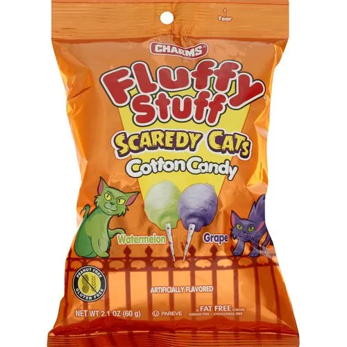 Charms Fluffy Stuff Scaredy Cats Cotton Candy