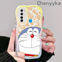 เคส Chenyyka สำหรับ Xiaomi Redmi Note 8 Note 8T Note 9เคสการ์ตูนโดราเอมอนน่ารักสำหรับผู้ชายและผู้หญิงเนื้อครีมขอบคลื่นเคสโทรศัพท์โปร่งใสเคสกันกระแทกเคสซิลิโคนอ่อนชัดเจน