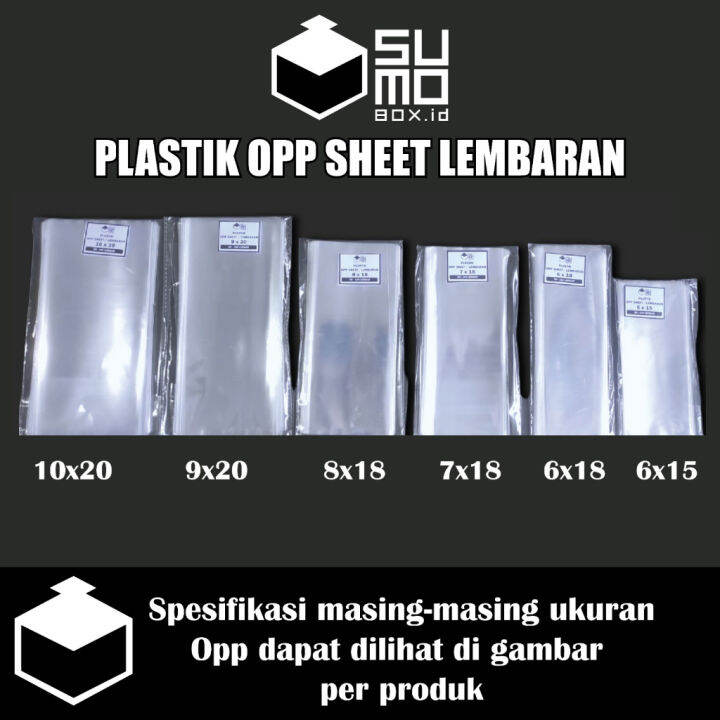 Plastik OPP TANPA LEM One Sheet Lembaran 6x15 6x18 7x18 8x18 9x20 10x20 ...