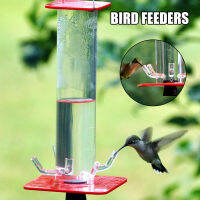 Hummingbird Feeder for Outdoors with 6 Feeding Ports Hanging Bright Red Transparent Tube Easy to Clean E7