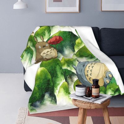 My Neighbor Totoro Flannel Blankets Japanese Anime Tonari No Totoro Throw Blankets for Sofa Bedding Lounge 150*125cm Bedspreads