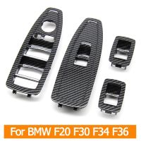 Interior Door Carbon Fiber Window Regulator Switch Panel Trim Cover Replacement For BMW 1 3 4 Series F20 F30 F31 F34 F35 F36