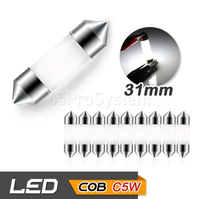 65Infinite (แพ๊ค 10 COB C5W Ceramic 31mm) 10x COB LED C5W Ceramic ขนาด 31mm เคลือบเซรามิก ไฟสว่างนวล ไม่แสบตา ไฟโดม ไฟอ่านหนังสือ ไฟห้องโดยสาร ไฟหัวเก๋ง ไฟส่องป้ายทะเบียน กระจายแสง 360องศา CANBUS 3W 220LM Super Bright สี ขาว (White)