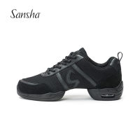 Sansha Dance รองเท้าผ้าใบ Air Mesh Upper PU Split-Sole Low Top Lace Up Modern Dance Jazz Salsa Shoes For Women Men Girls P180M