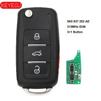 【☼】 beads.and.accessories กุญแจรีโมทแบบพับได้315MHz ID48ชิปสำหรับ Volkswagen Beetle Jetta Eos Golf Tiguan GTI 2011-2013