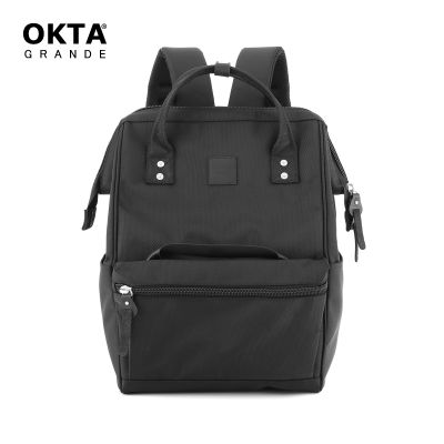 Himawari Backpack laptop pocket 29Hx30W cm with USB charging port anti theft opening OKTA 2107 Black