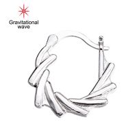 Gravitational Wave 1Pc Hoop Earring Whirlwind Shape Ear Buckle ต่างหูไฟฟ้าสไตล์เกาหลีสำหรับสวมใส่ทุกวัน