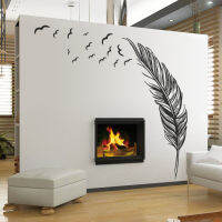 Creative Birds Flying Feather สติ๊กเกอร์ติดผนังหน้าแรกห้องนอนห้องนั่งเล่น Modern Wall Tattoo Art Decor ไวนิล Window Wall Decals