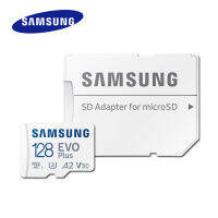 SAMSUNG 128GB TF การ์ดหน่วยความจำ MicroSD EVO Plus V30 A2อ่านความเร็วได้ถึง130เมกะไบต์วินาทีคอนโซลเกมความเร็วสูงแท็บเล็ตการ์ดหน่วยความจำ