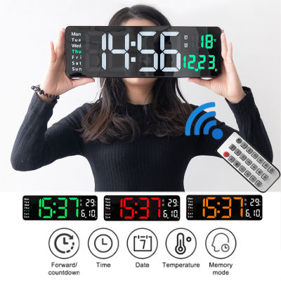 Large Home Decoration Alarm Clock Electronic Date LED Digital Temperature