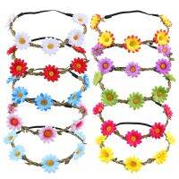 【YF】 5 Pieces Multicolor Lady Girl Fashion Flower Crown Floral Garland Headbands for Festival Wedding Party