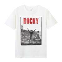 ?พร้อมส่ง? Shy-เสื้อยืดผช ภาพยนตร์ดราม่าอเมริกัน Rocky Stallone พิมพ์มวย ufc mma พิมพ์ผ้าฝ้ายคอกลมแขนสั้นครึ่งแขนผู้ชาย