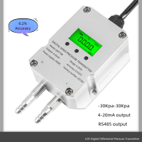 เครื่องส่งสัญญาณเซนเซอร์วัดความดันที่แตกต่างกันลม-30Kpa ~ 30Kpa 4-20Ma 0-10V RS485แสดงผลเซนเซอร์เครื่องแปลงความถี่ที่แตกต่างกัน