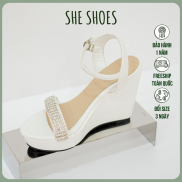 Sandal xuồng trắng - sandal nữ quai ngang đá nhuyễn, độc quyền SHE SHOES