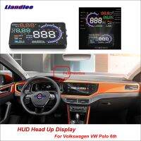 รถ Head Up Display HUD สำหรับ Volkswagen VW Polo 6th 2018หน้าจอการขับขี่ที่ปลอดภัย OBD II Speedometer Projector กระจก