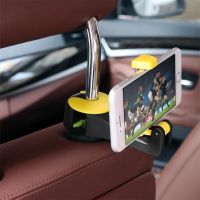 2 in 1 Car Headrest Hook with Phone Holder Seat Back Hanger for Bag Handbag Purse Grocery Cloth Portable Multifunction Clips