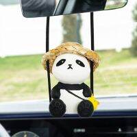 【jw】✷  Carro Interior Pingente Presente Realista Chapéu De Palha Decoração Espelho Retrovisor